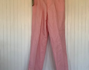 Deadstock Vintage 80s 26 XS Red White Striped Trousers Belt High Waisted Pants Wide Leg 25 Spring