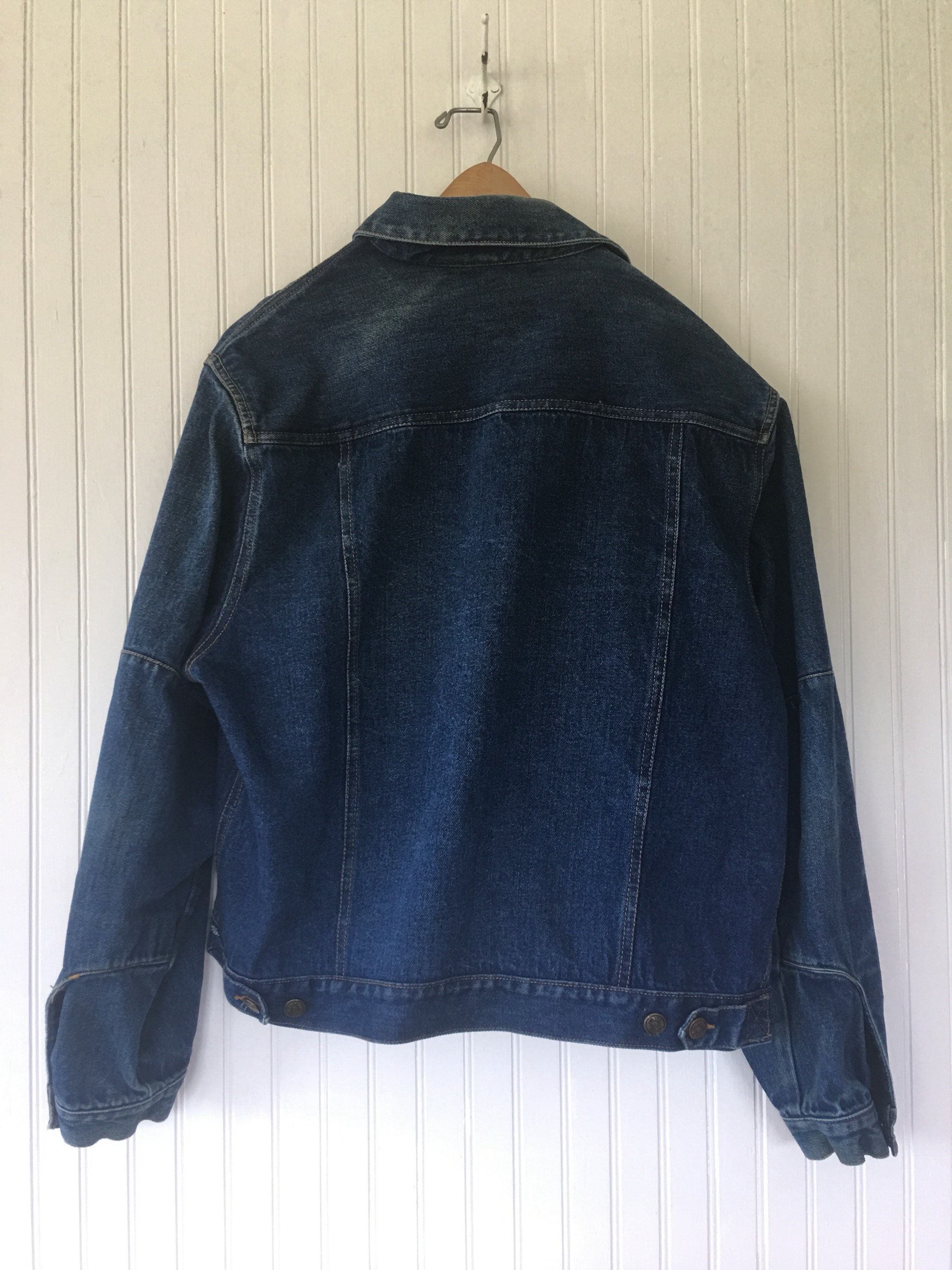 Vintage 80s Jean Jacket Denim Coat Live Ins Size Large L Med M LG Eighties