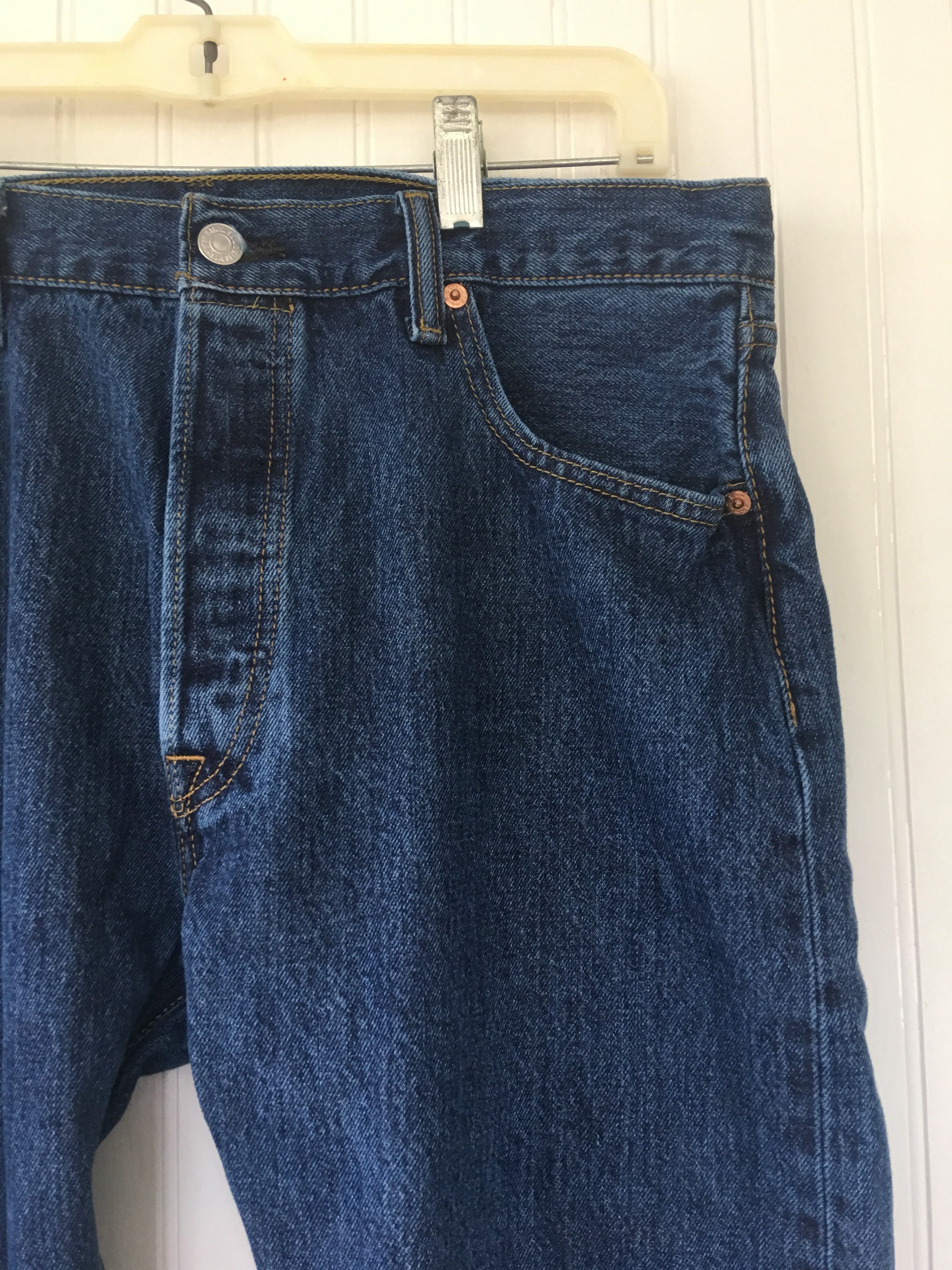Vintage 90s Levis 501 Grunge Blue Jeans Denim Nineties 35 x 32 Dark ...