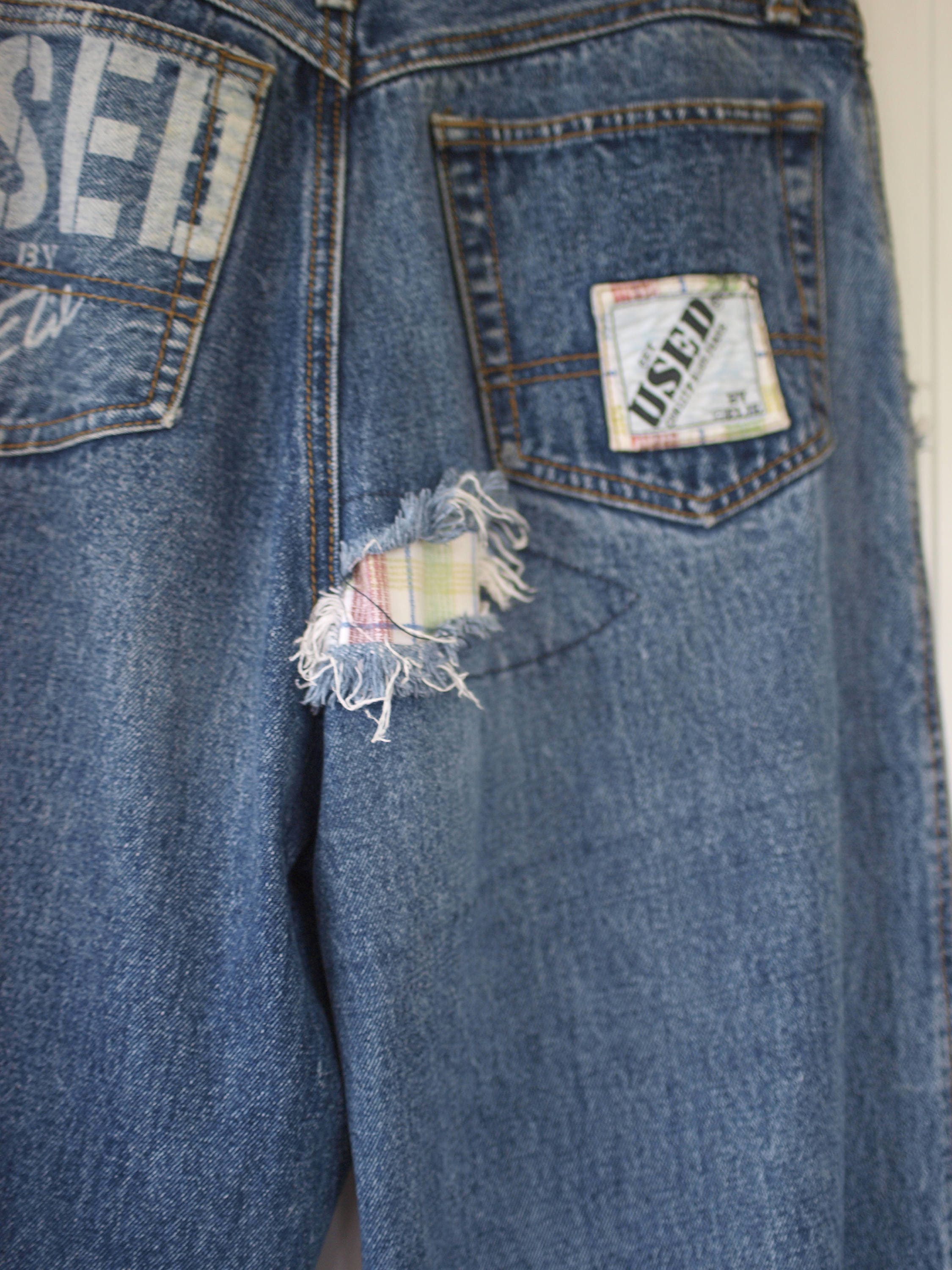 Vintage Early 90s Get Used by Elie Denim Blue Jeans High Waist with Tapered Ankle Size 30 Fits S