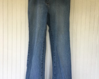 Vintage 90s Low Rise Size 8 Medium Denim Jeans Faux Suede Trim Vegan Leather Blue Jeans Flare Bell Bottoms Nineties 6 Med Pants y2k