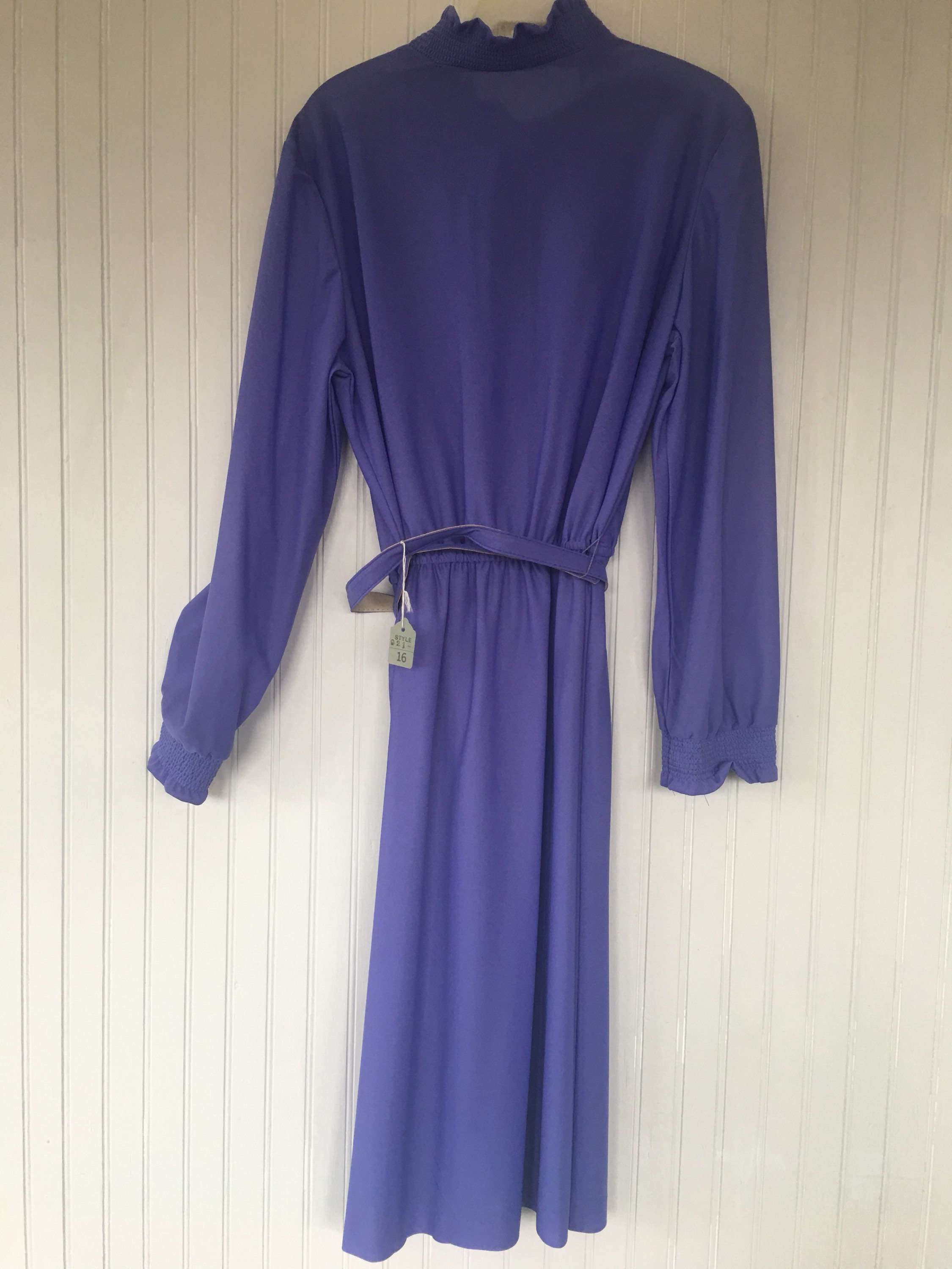 Vintage NWT 70s Periwinkle Blue Dress Size L Fits 8 10 12 14 Wedding ...