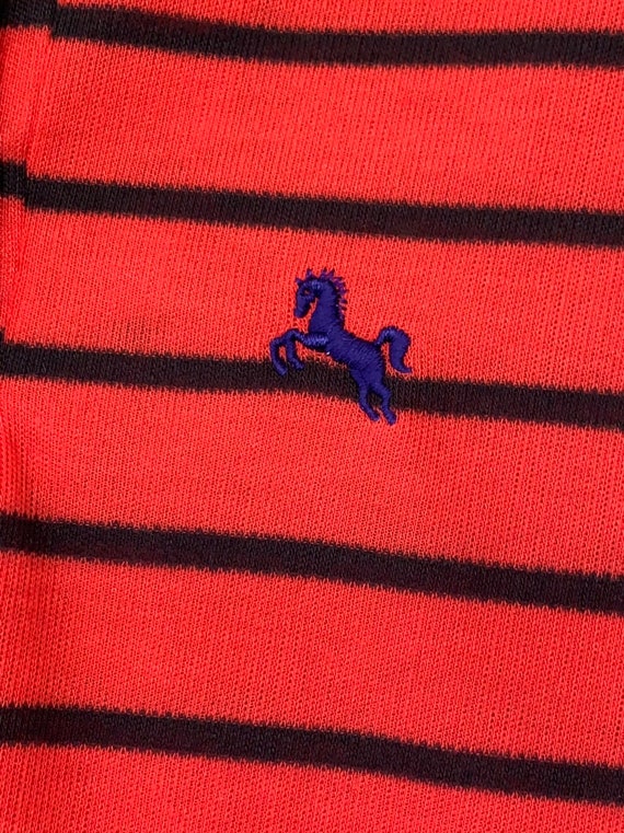 Black long sleeve polo shirt cheap with red horse