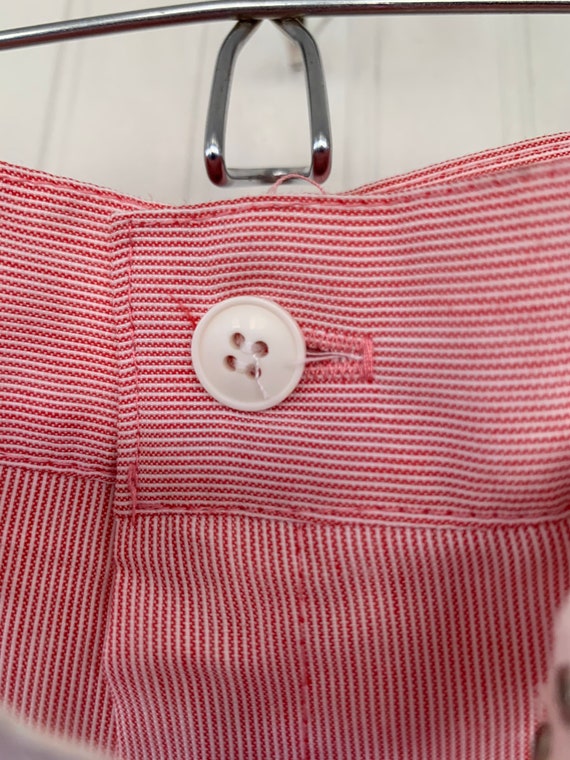 Deadstock Vintage 80s 26 XS Red White Striped Tro… - image 6