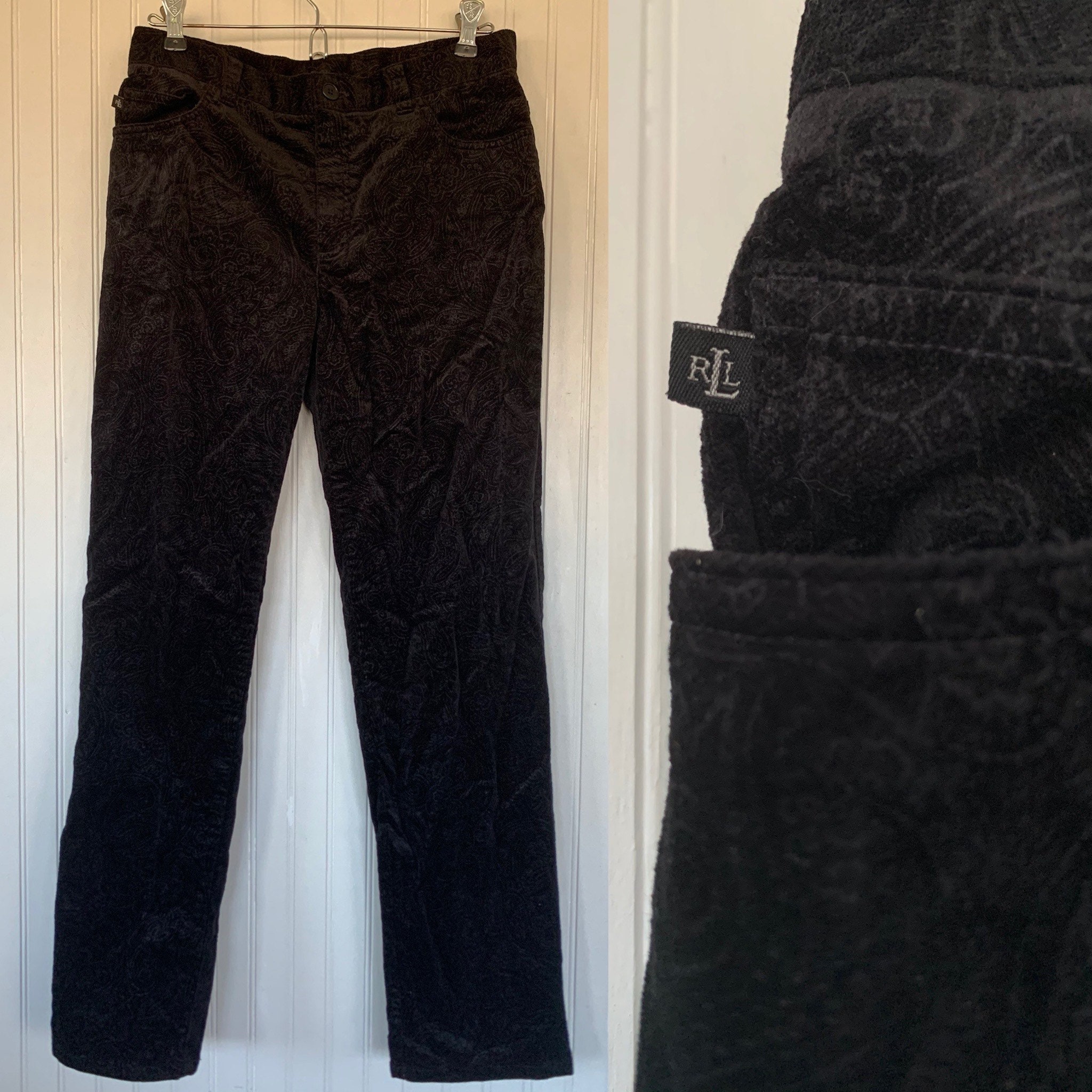 lauren ralph lauren stretch velvet straight pants