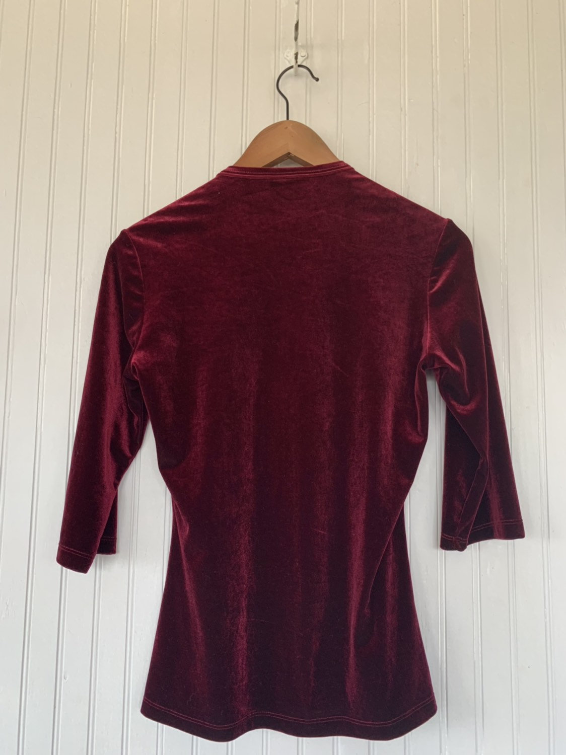 Vintage 90s Shiny Maroon Red Velour Top Burgundy Velvet Shirt Stretchy ...