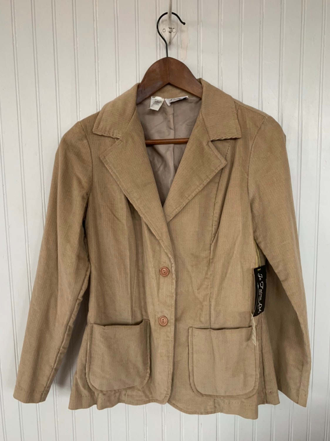 NWT Deadstock Vintage 80s Corduroy Tan Khaki Blazer Beige Jacket ...