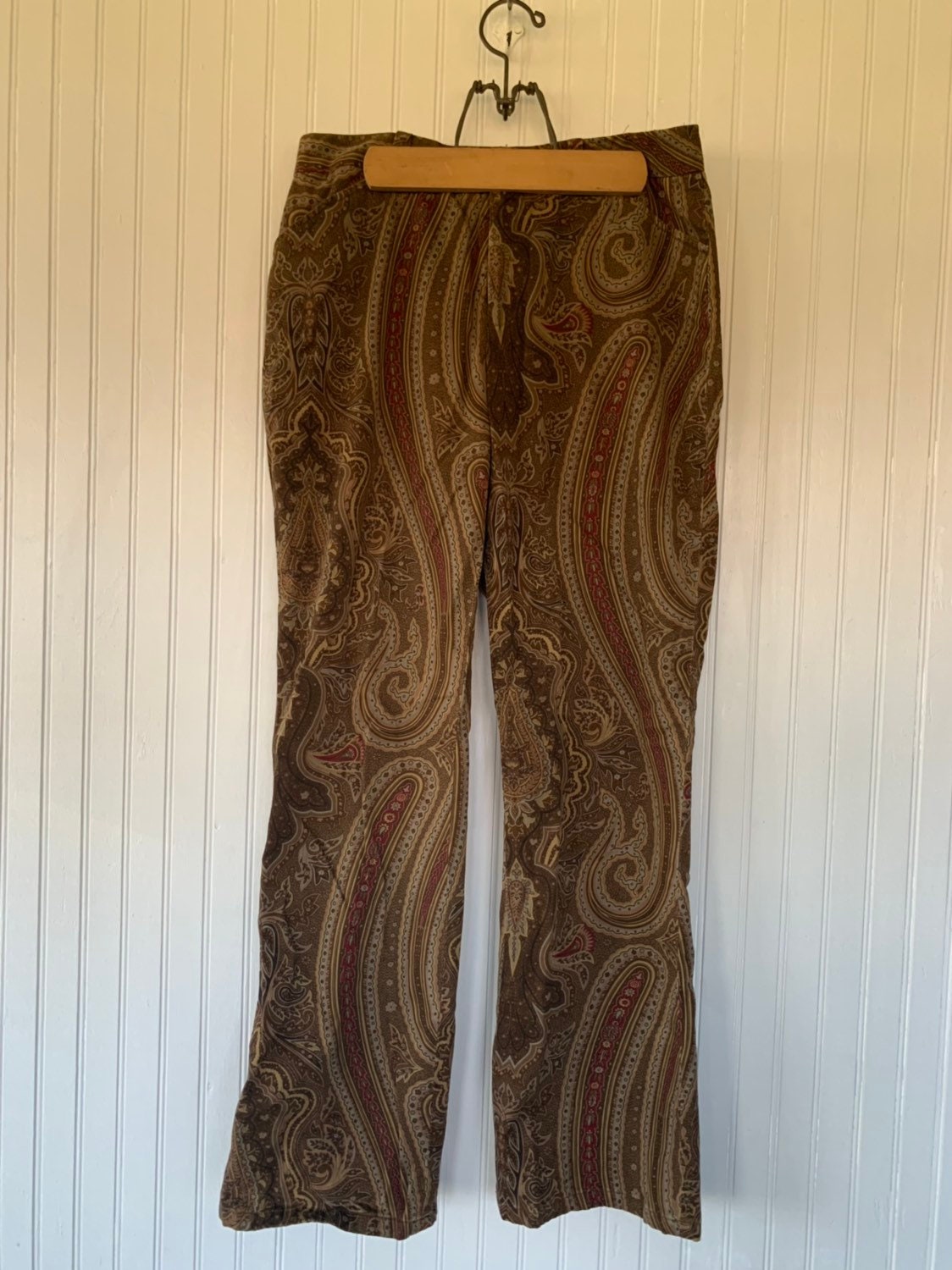 Vintage 90s Lauren Ralph Lauren Paisley Velvet Stretch Jeans Size 8 ...