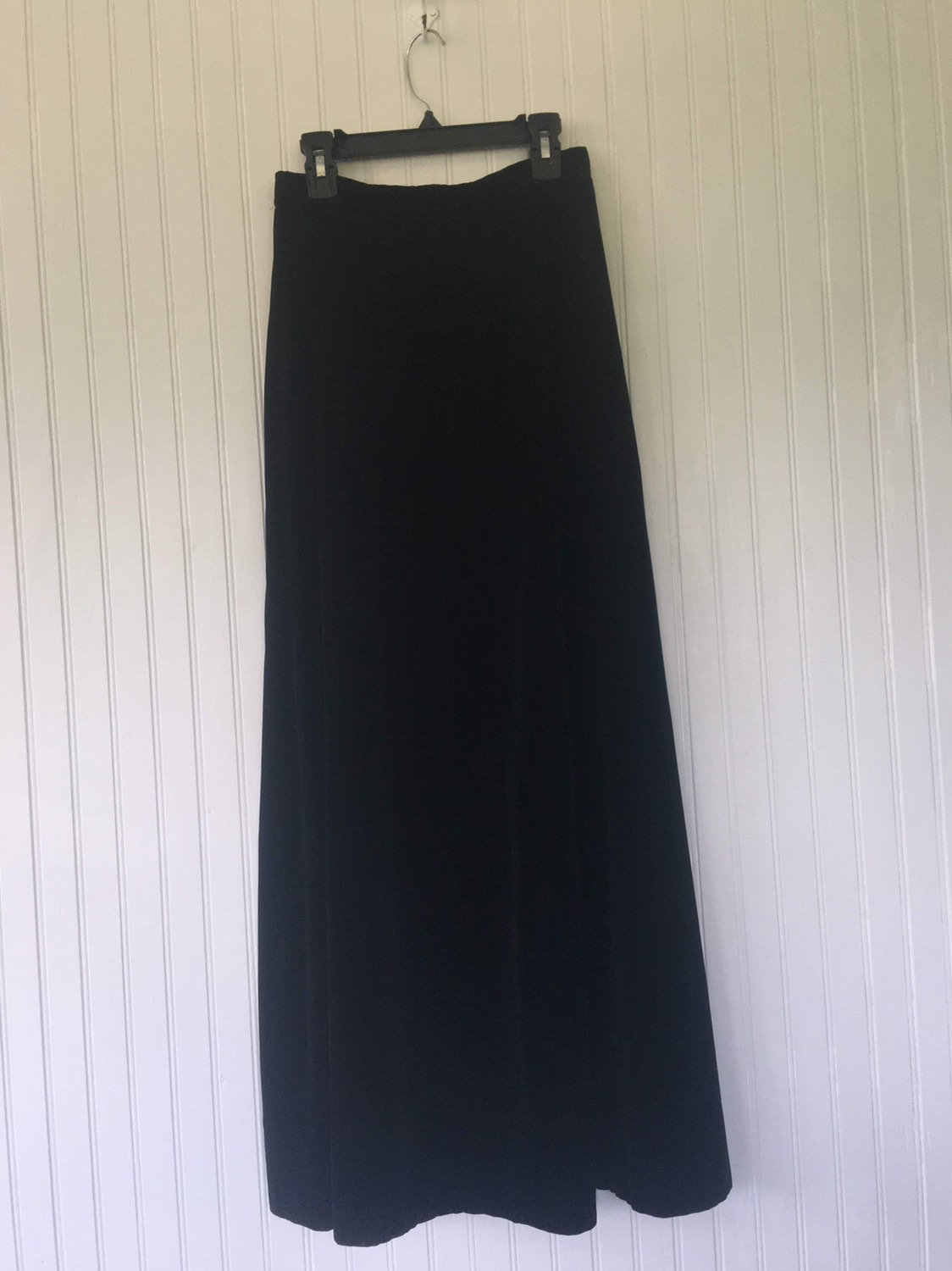 Vintage Long Black Velvet Skirt The Villager Goth Holiday 0 24 25 XS ...