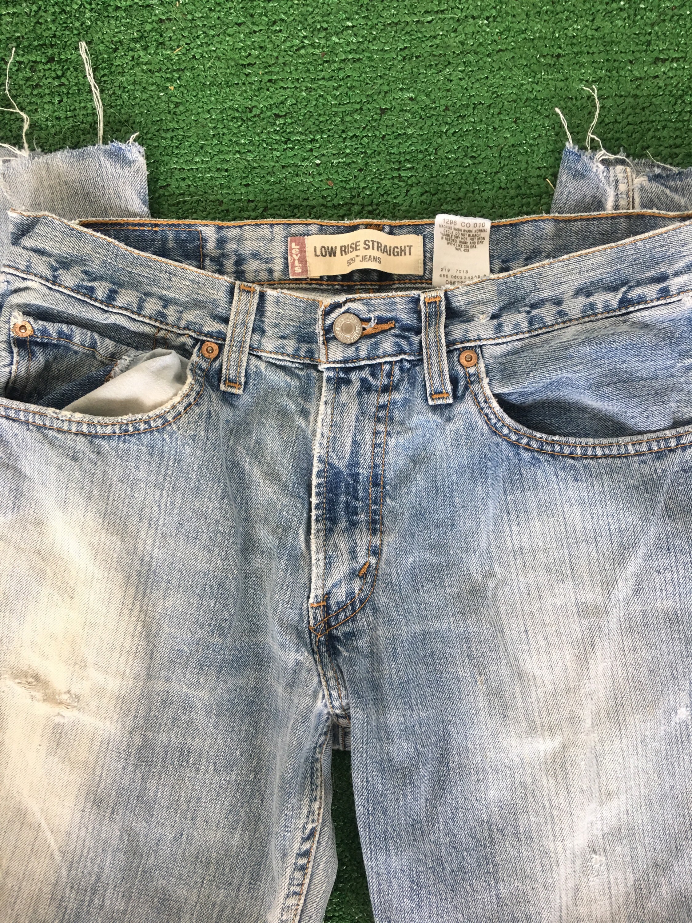 Vintage 90s Levis 529 Grunge Blue Jeans Holes Frayed Hem Bleach ...