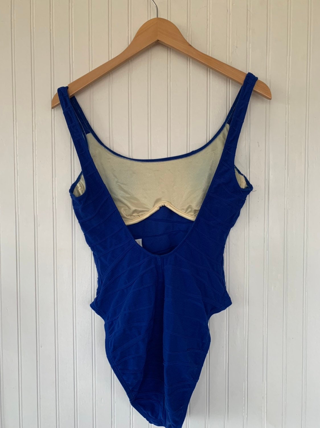 Vintage 90s Bright Royal Blue Swimsuit Swim Suit Swimwear Bodysuit ...
