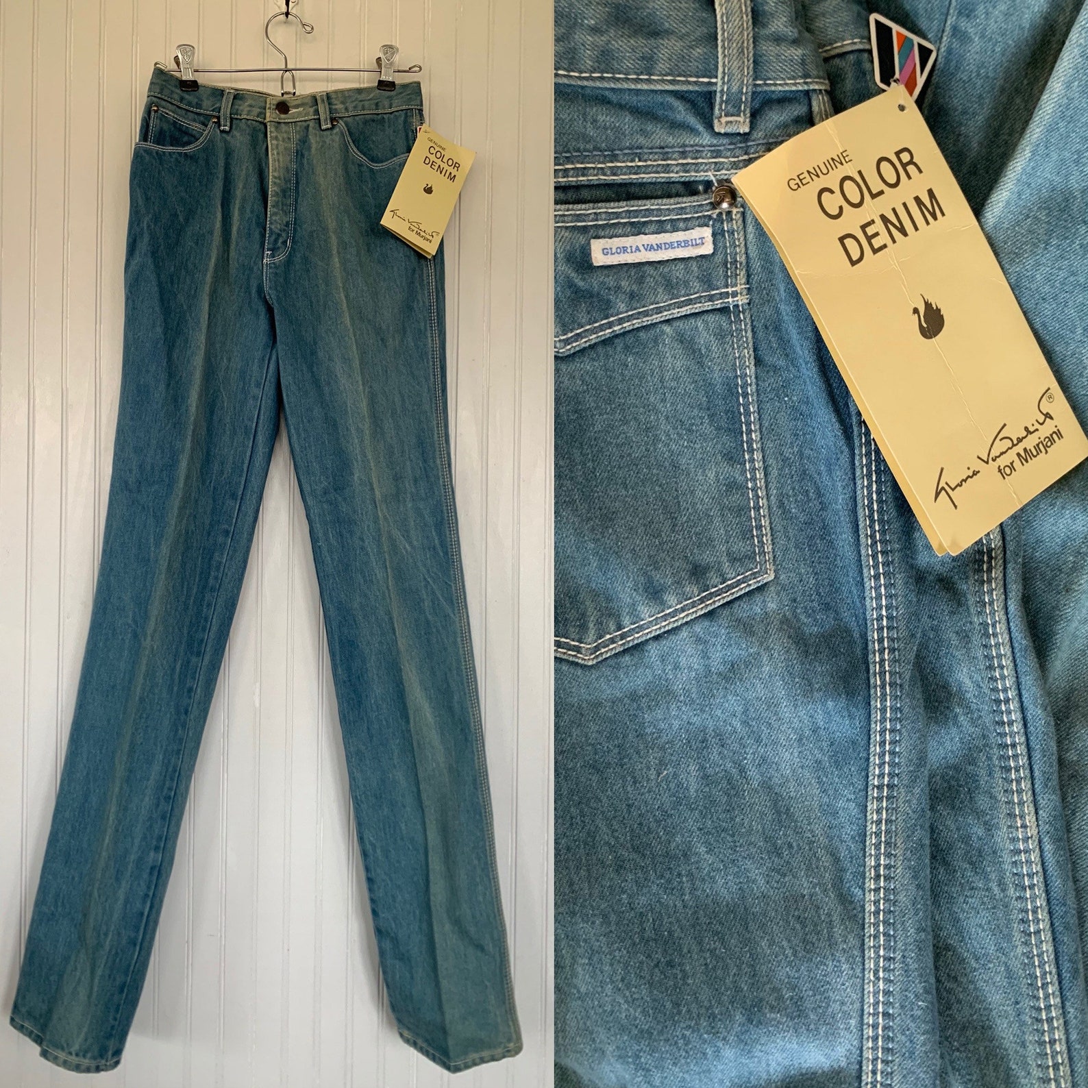 Vintage 70s 26 Gloria Vanderbilt Deadstock Light Blue ...