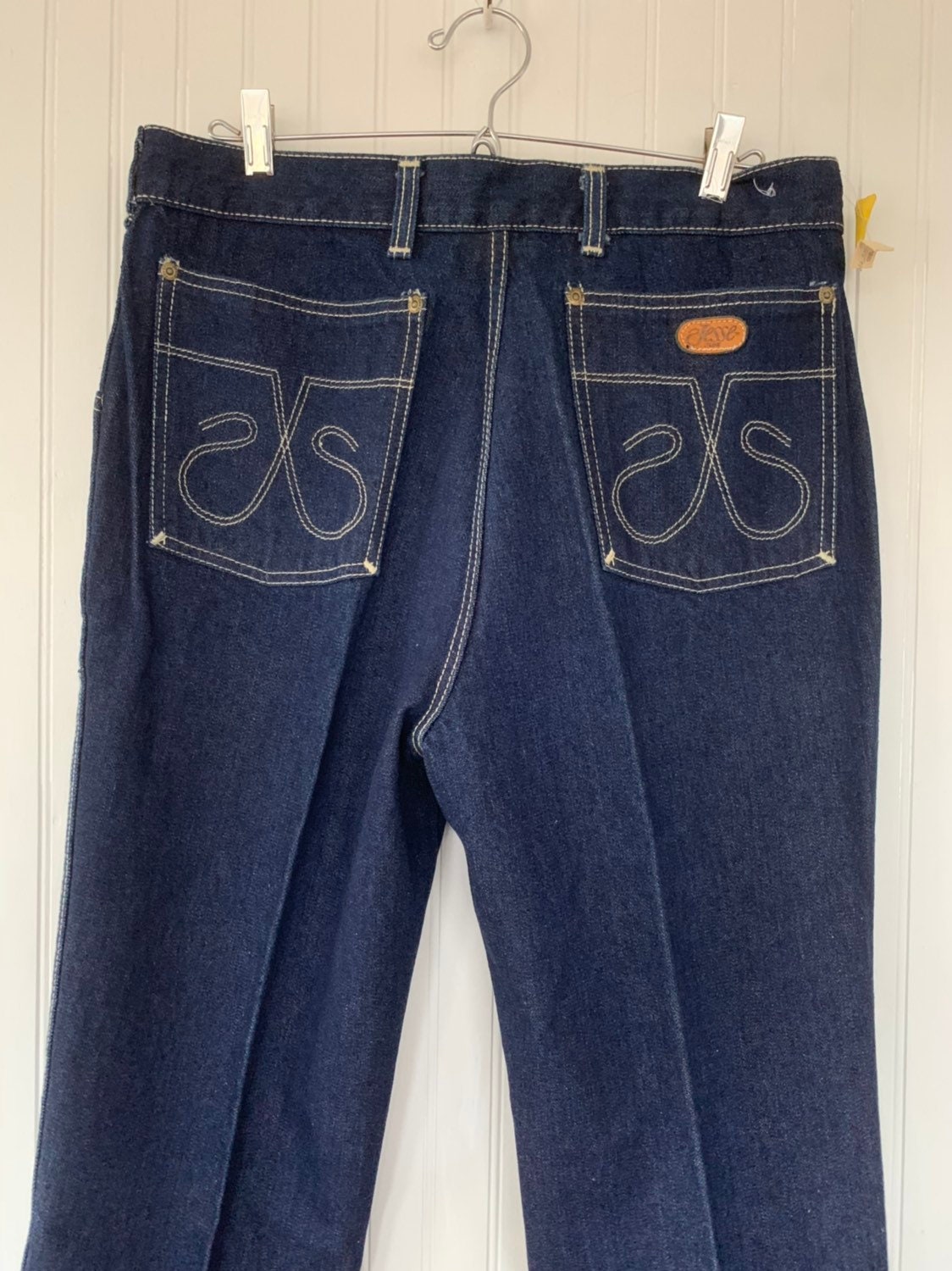 NWT Vintage 80s Deadstock 31 Dark Original Jesse Jeans Denim Mens Medium 30 High Small Waisted Blue Jeans Western Tags Pockets NOS