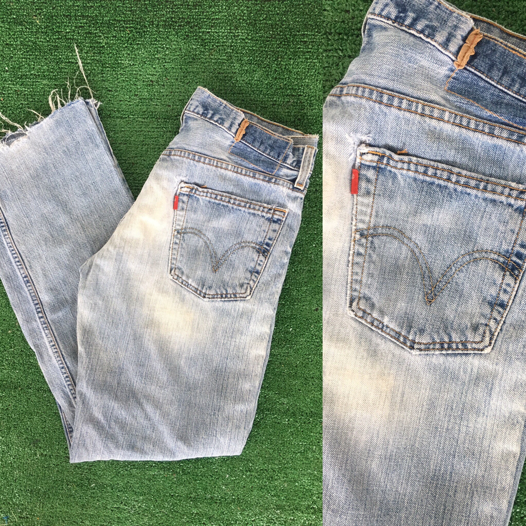 levi jeans with holes in the back
