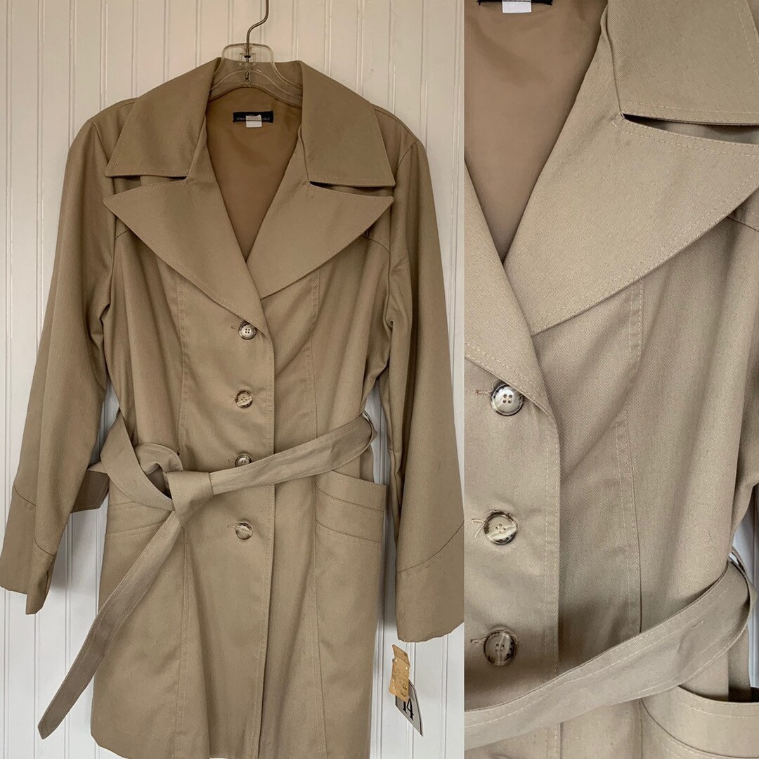 NWT Vintage 80s Khaki Trenchcoat Tan Jacket Coat Medium M Med - Etsy