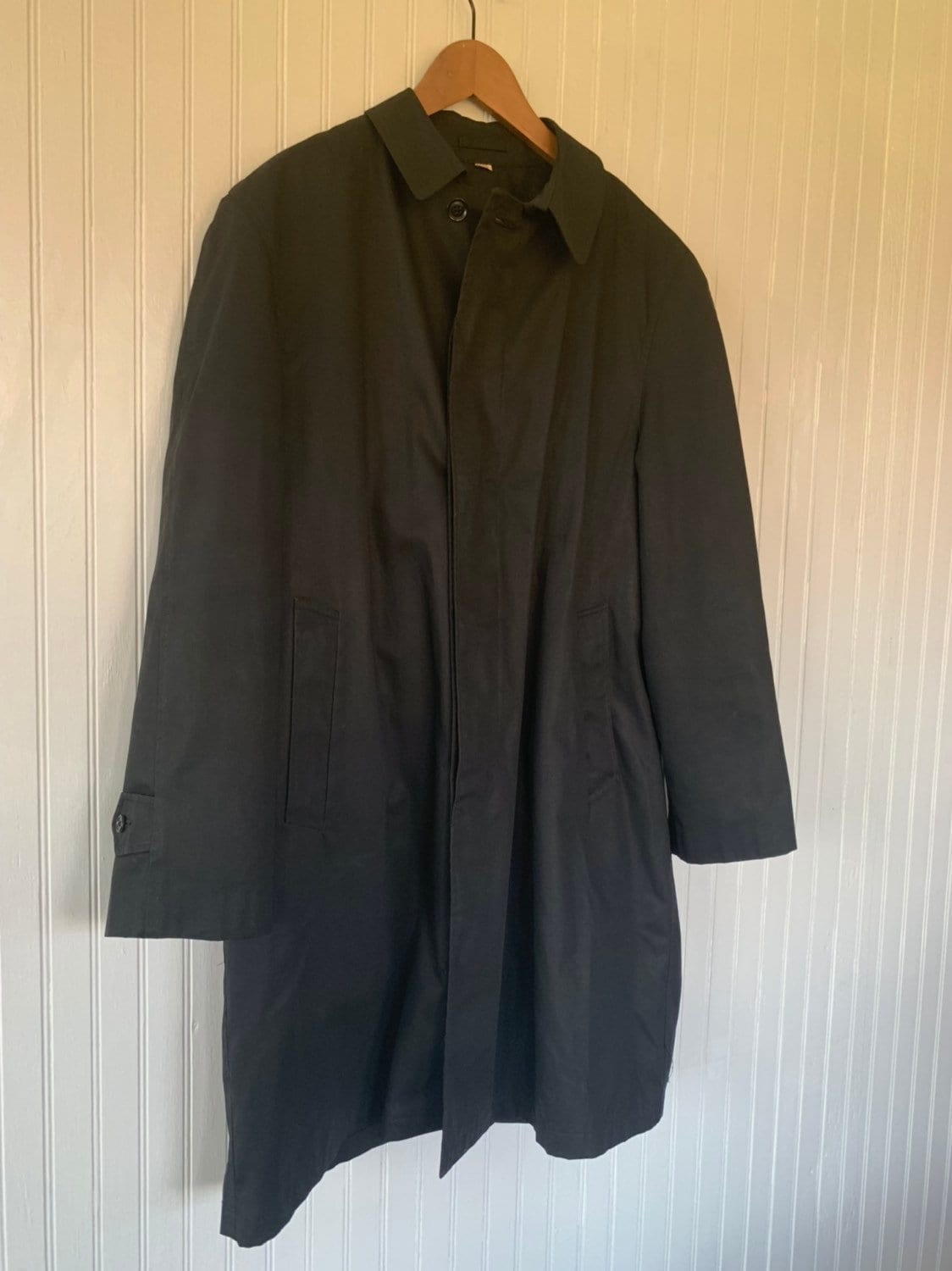 Vintage Black Trench Coat Lennox Hall Permanent Press Removable Wool ...