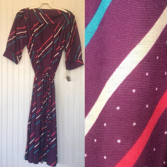 Vintage NWT Size S Small Purple Aqua Pink White Do