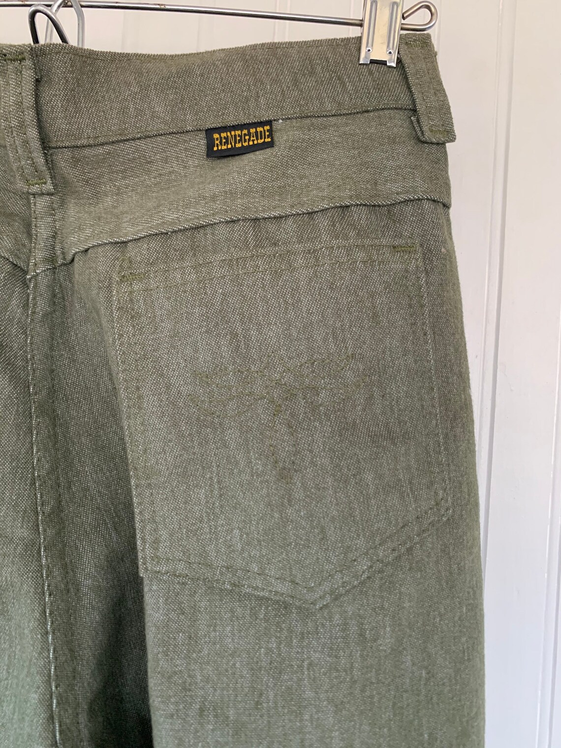 Deadstock Vintage 80s Deadstock XS Renegade Jeans Sage Green High Waisted 25 26 ...
