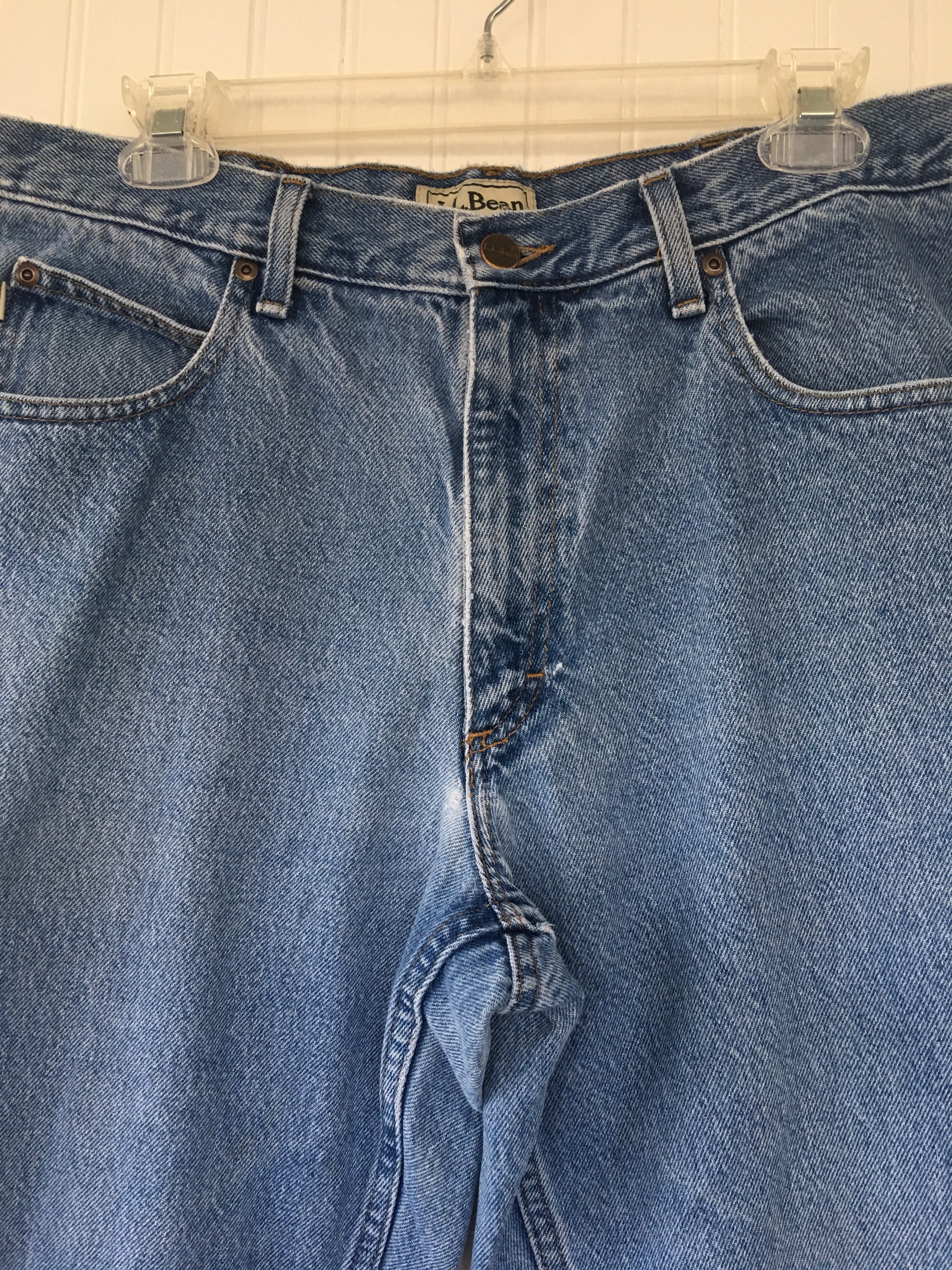 Vintage 90s LL Bean Denim Blue Jeans Worn Size womens 34 x 29 Large L ...