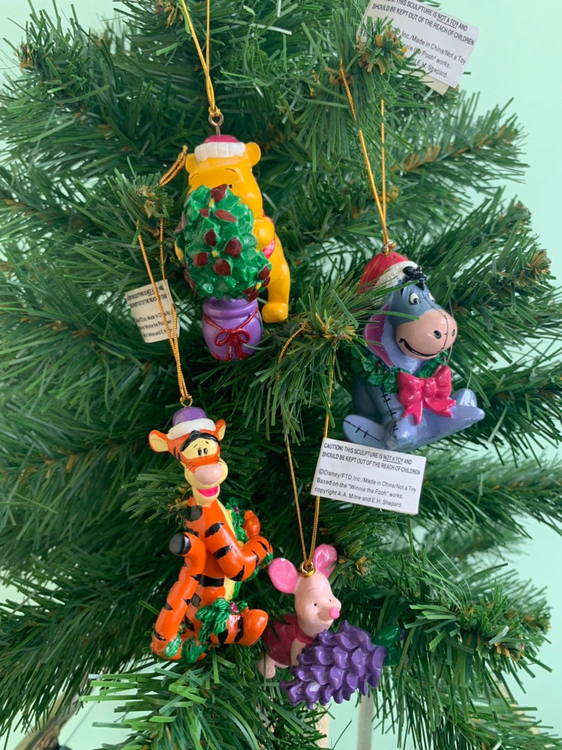 Vintage 90s NWT Winnie the Pooh Christmas Tree Ornaments Set of ...