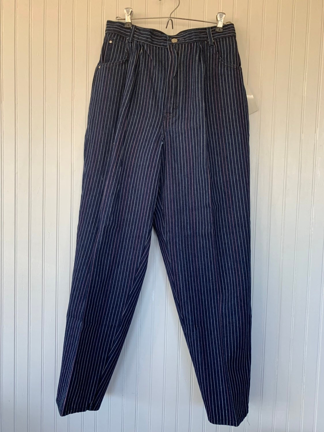 NWT Vintage 80s Deadstock Gitano Rainbow Pinstripe Jeans High Waisted ...