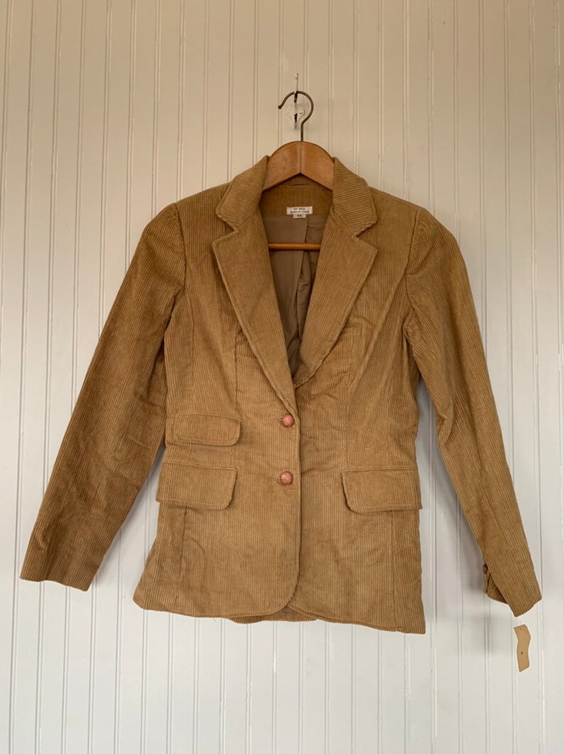 NWT Vintage 80s Corduroy Blazer Tan Jacket Coat Medium S/M S | Etsy