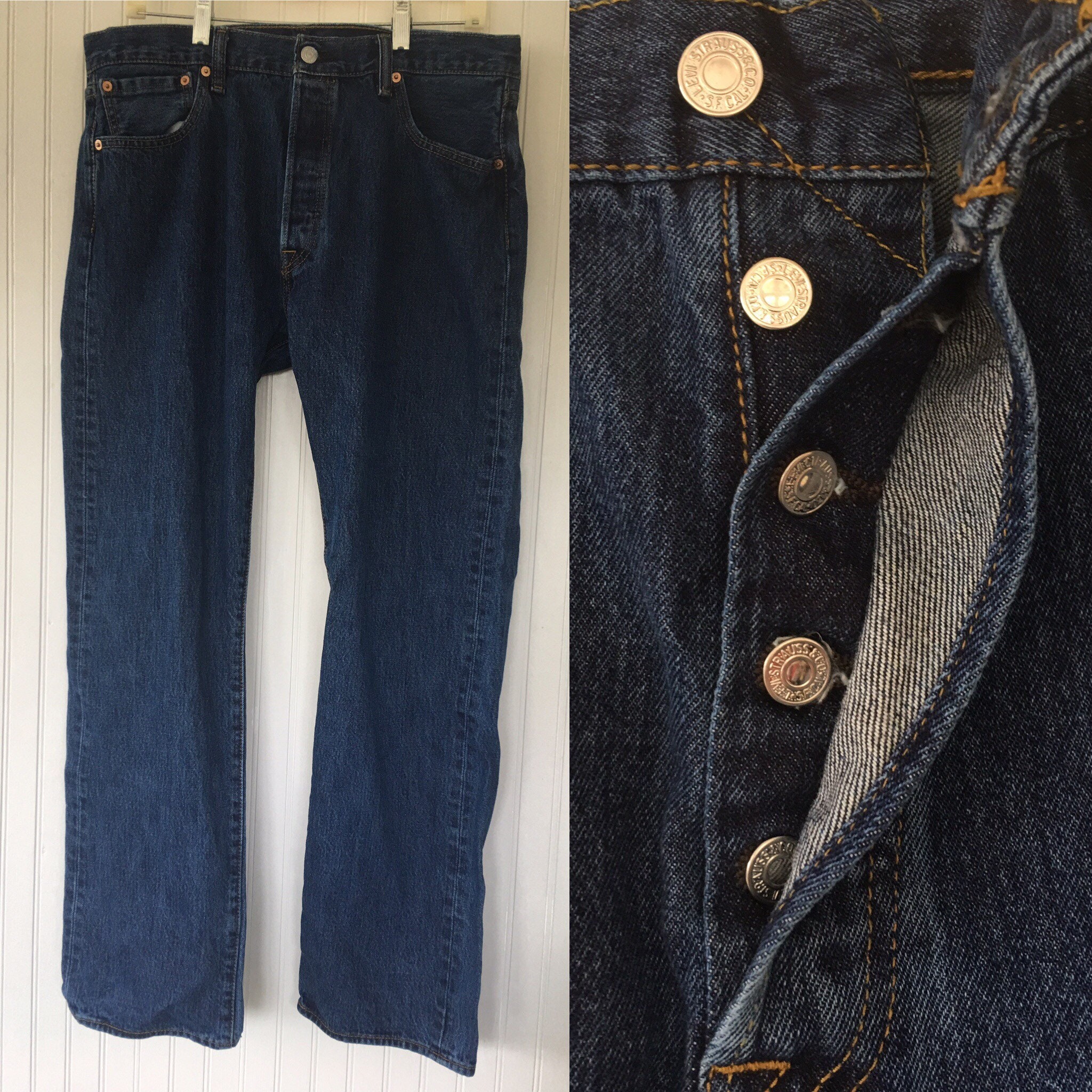Vintage 90s Levis 501 Grunge Blue Jeans 