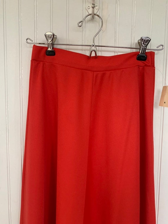 Vintage 80s Deadstock Red Skirt XS Below Knee Bel… - image 7