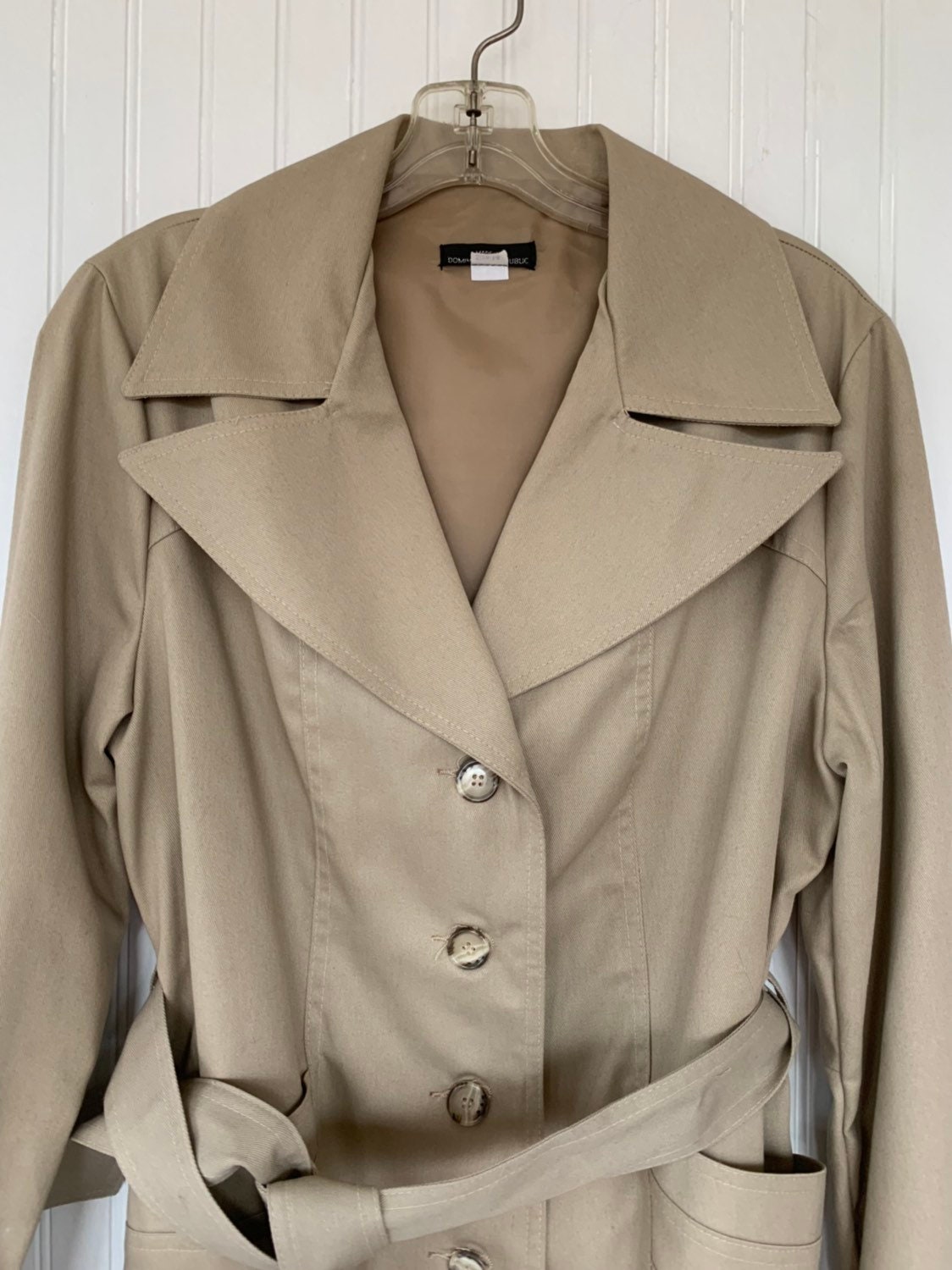 NWT Vintage 80s Khaki Trenchcoat Tan Jacket Coat Medium M Med 70s ...