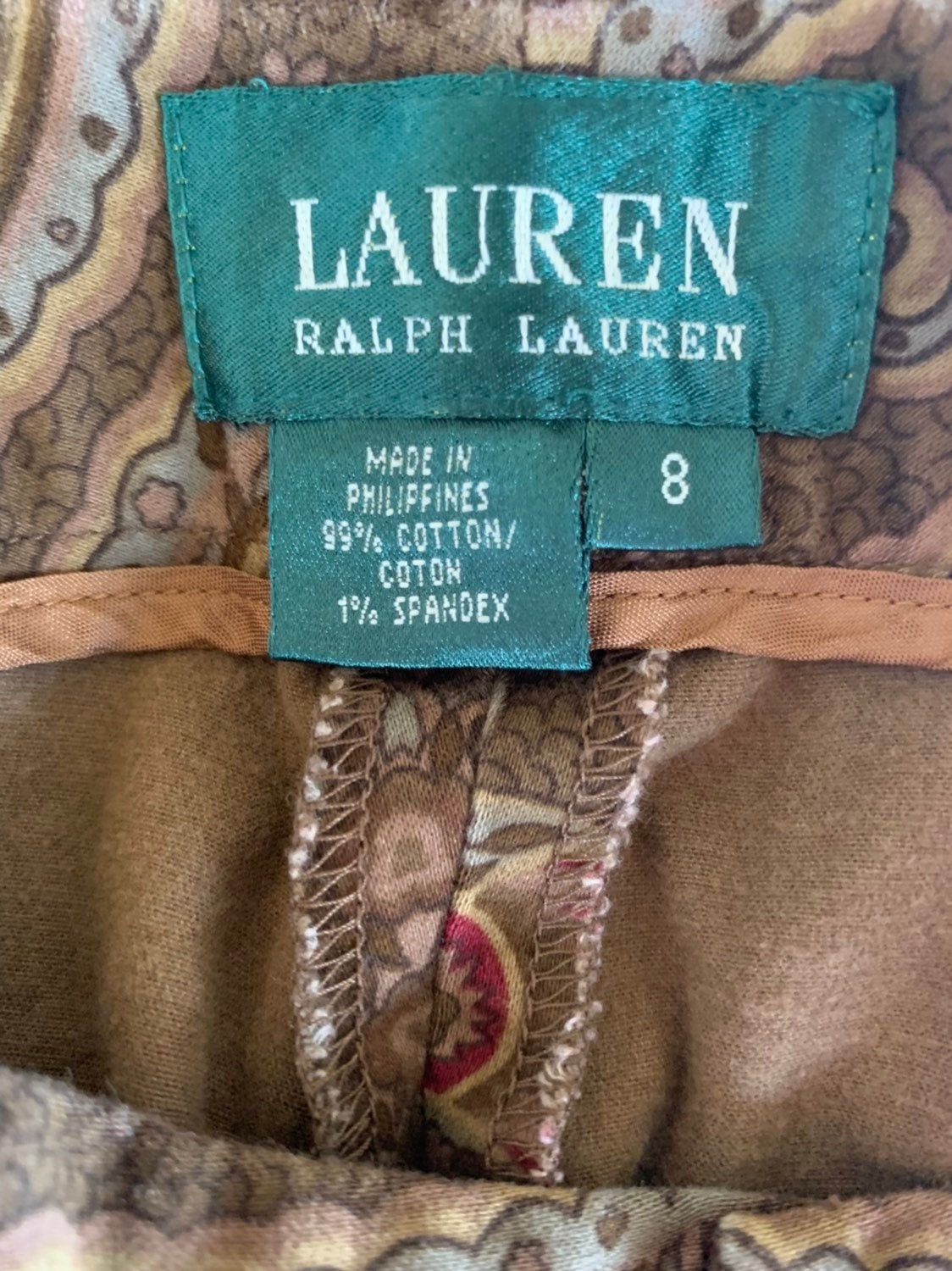 Vintage 90s Lauren Ralph Lauren Paisley Velvet Stretch Jeans Size 8 ...