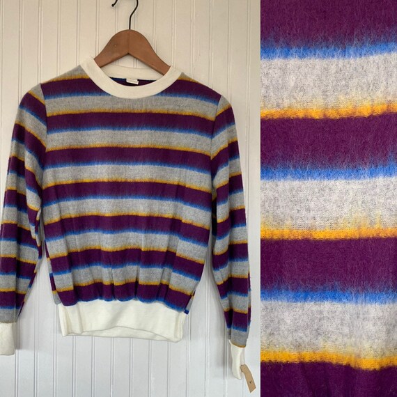 NWT Vintage 80s Striped Shirt Purple 