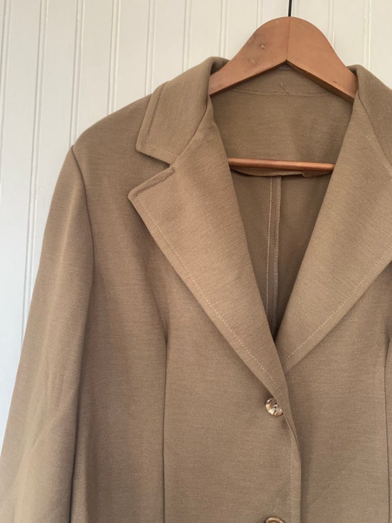 NWT Deadstock Vintage 80s Beige Blazer Beige Jack… - image 9