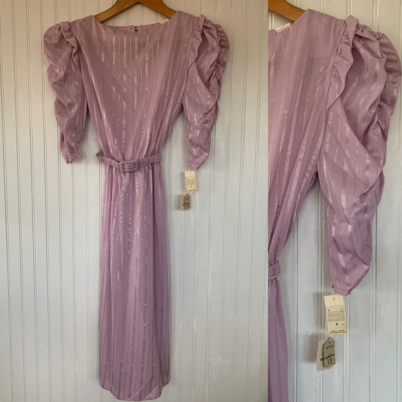 Unique Vintage 80s Pastel Lavender Purple Pink Sh… - image 1