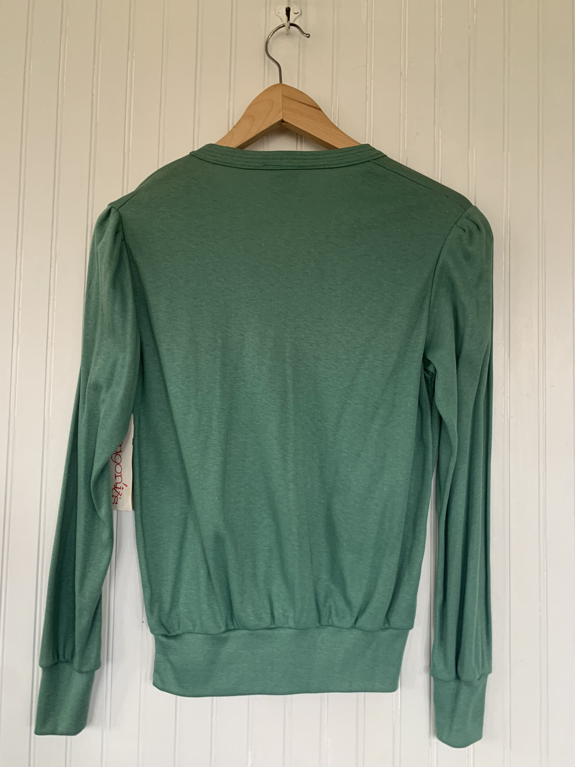 Vintage Washed Green V Neck Pullover Long Sleeve Medium large M/L ...