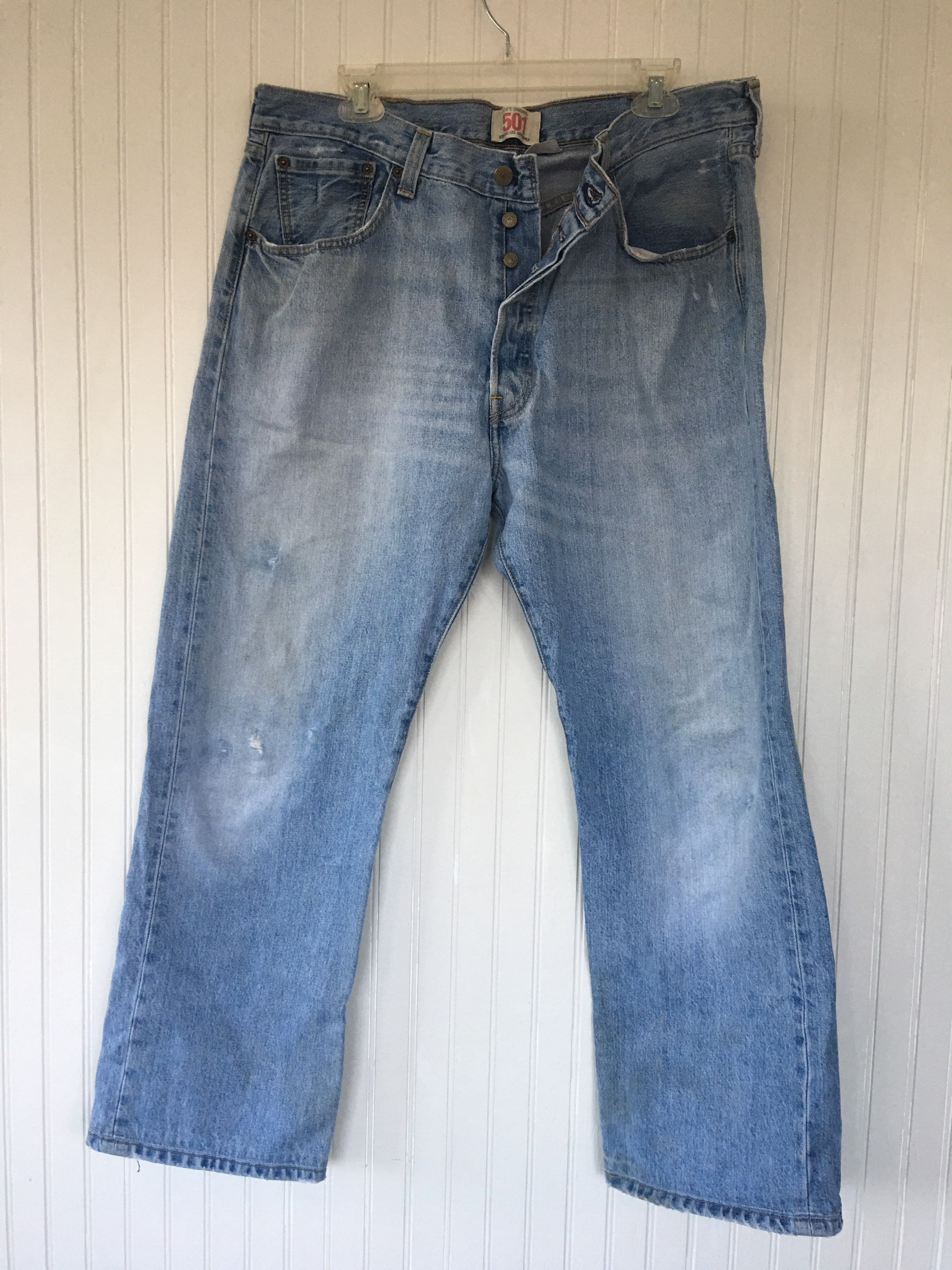 Vintage 90s Levis 501 Grunge Blue Jeans Holes Denim Nineties 38 x 29 ...