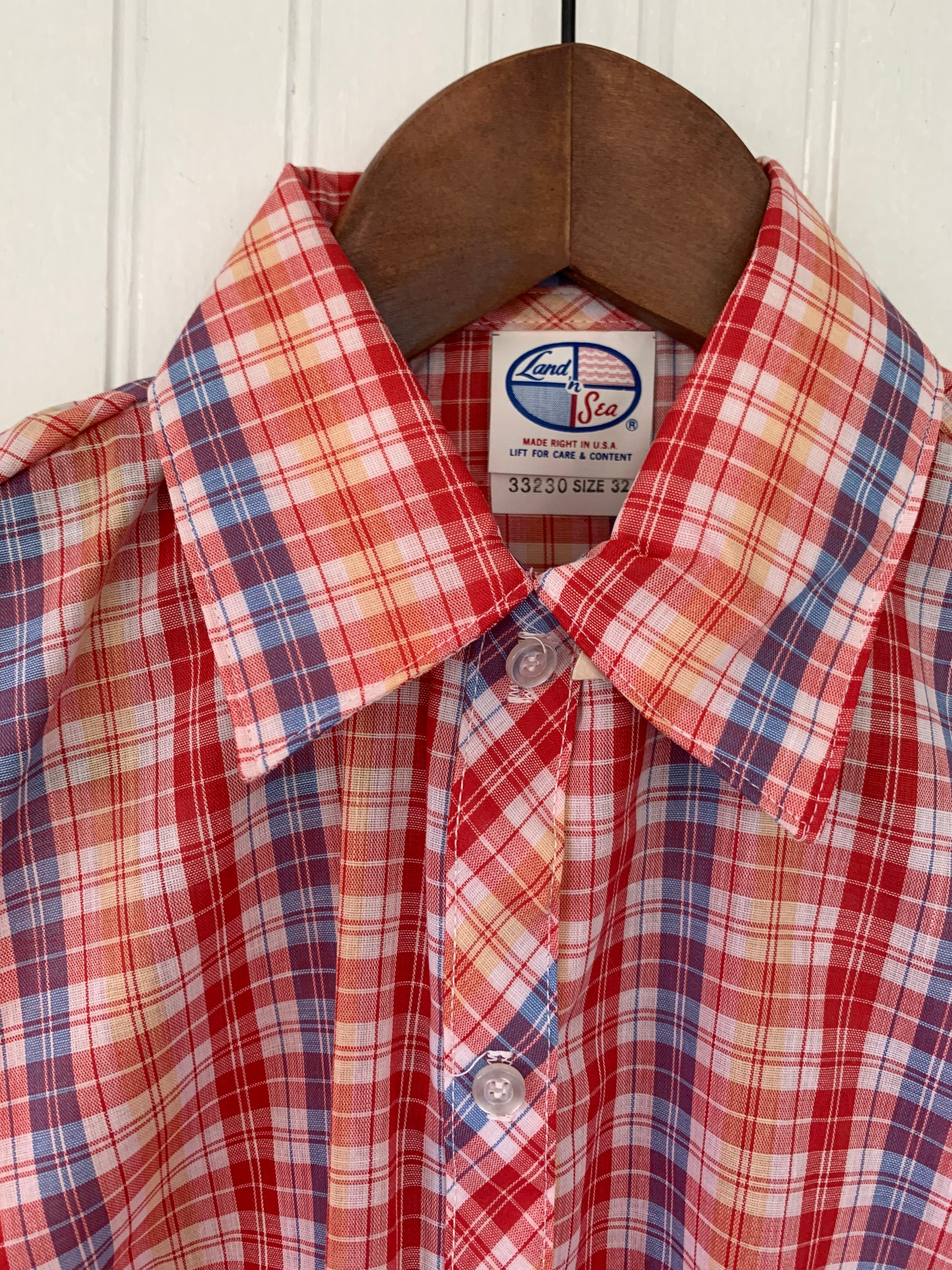 NWT 80s Vintage Plaid Sleeveless Top Size XS Small Red White Blue ...