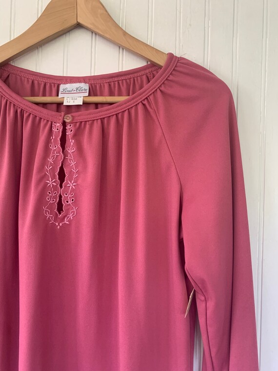 70s Vintage Small Medium Pink Peasant Top S/M S D… - image 6