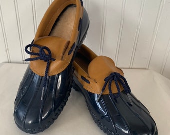 leather and rubber duck boots