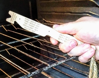 Oven Rack Push Pull Stick - w/ Magnet & Laser Engraved Cooking Measurements