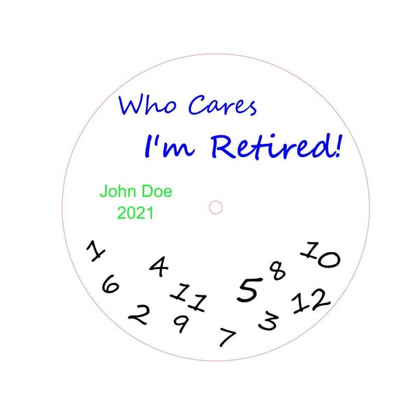 SVG Digital File - Personalized Retirement Clock