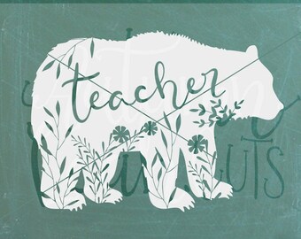 Download Teacher Bear Svg Etsy