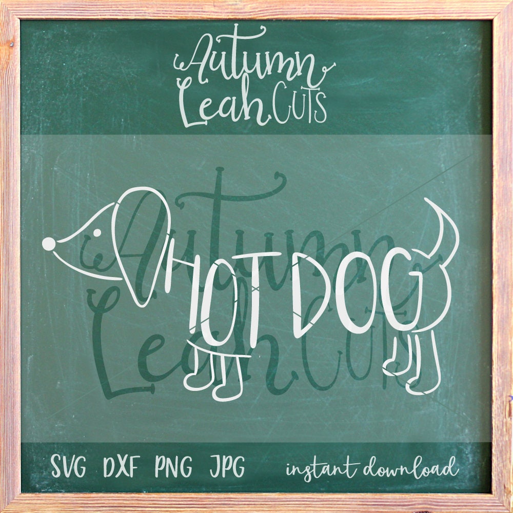 Download Hand Lettered Hot Dog Svg Hand Drawn Dachshund Wiener Dog ...