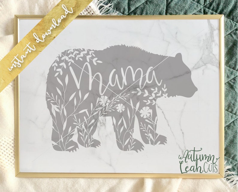 Download The Original Floral Mama Bear Cut File SVG PNG Jpeg DXF | Etsy