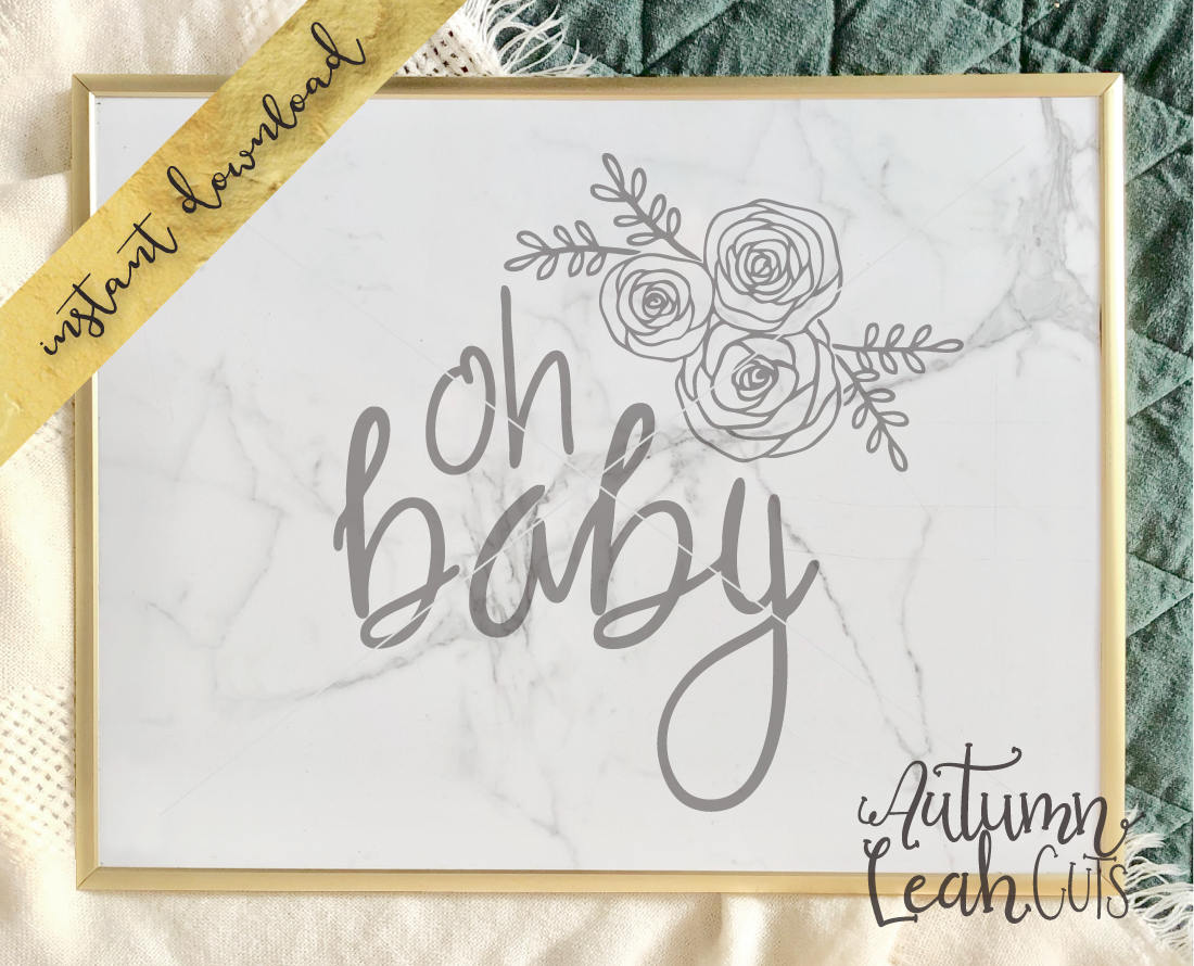 Download Oh Baby Hand Lettered Cut File SVG PNG Jpeg DXF cut | Etsy