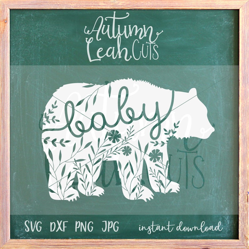 Download Baby Bear Floral SVG PNG Jpeg DXF cut file for | Etsy