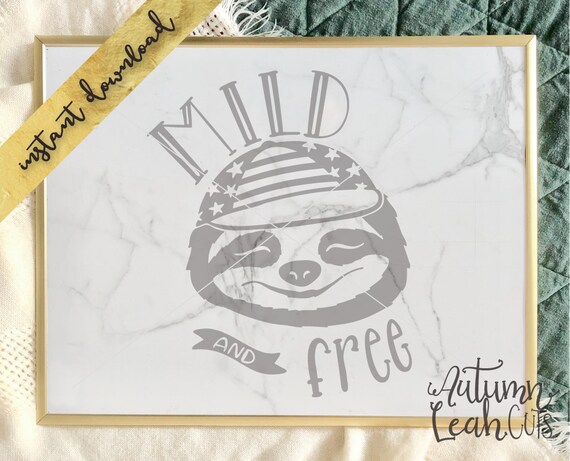Download Free Mild And Free Patriotic Sloth Svg Png Jpeg Dxf Cut File Etsy SVG Cut Files