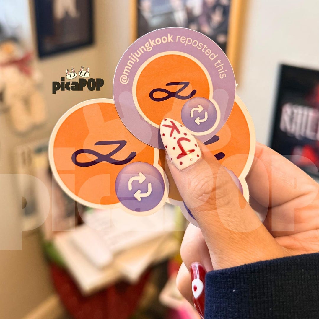 JUNGKOOK REPOST Sticker | Kpop Tour Stickers for Concert Freebies - Etsy