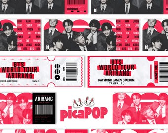 Biglietti personalizzati per il concerto del BTS Arirang World Tour (creati dai fan)