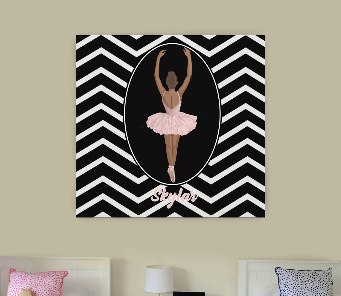 Ballerina Canvas Wall Art Personalized Etsy