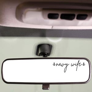 Navy wife decal, gift for navy wife, military wife decal, sailor wife, gift for newly wed, navy wife with anchor, rear view mirror decal